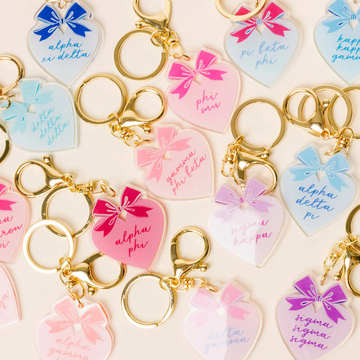 Sorority Sweetheart Bow Acrylic Keychain
