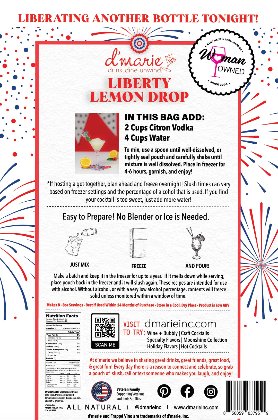 Liberty Lemon Drop Cocktail - Ready-To-Freeze Cocktail Mix