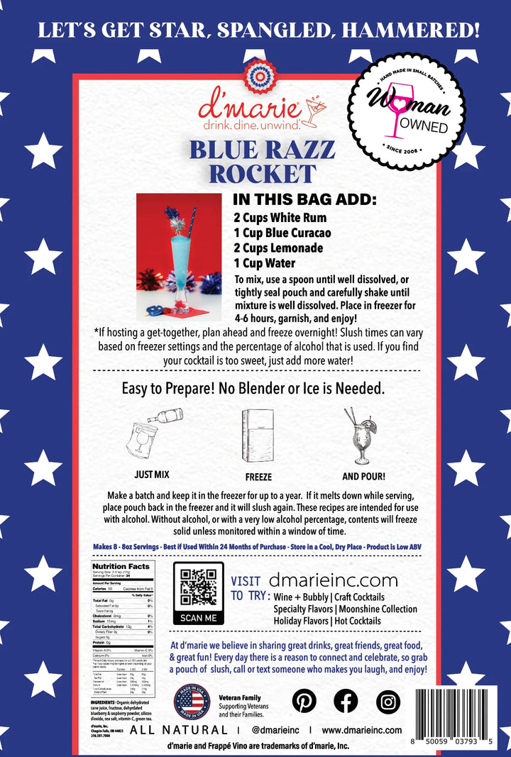 Blue Razz Rocket Cocktail - Ready-To-Freeze Cocktail Mix