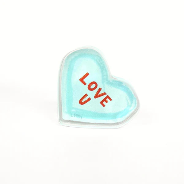 Love You Blue Acrylic "Candy Heart"