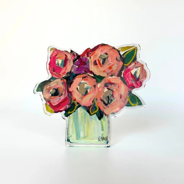Lauren Dunn Blush and Blue Acrylic Floral