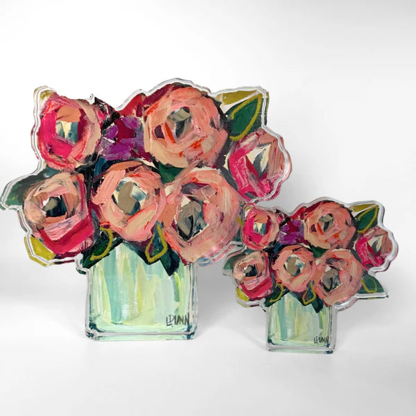Lauren Dunn Blush and Blue Acrylic Floral