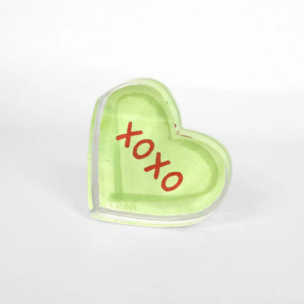 XOXO Green Acrylic "Candy Heart"