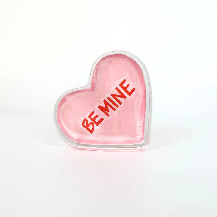 Be Mine Pink Acrylic "Candy Heart"