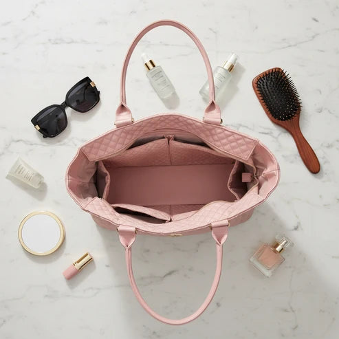PURSEN VIP Luxury Tote - Blush Velvet Quilted