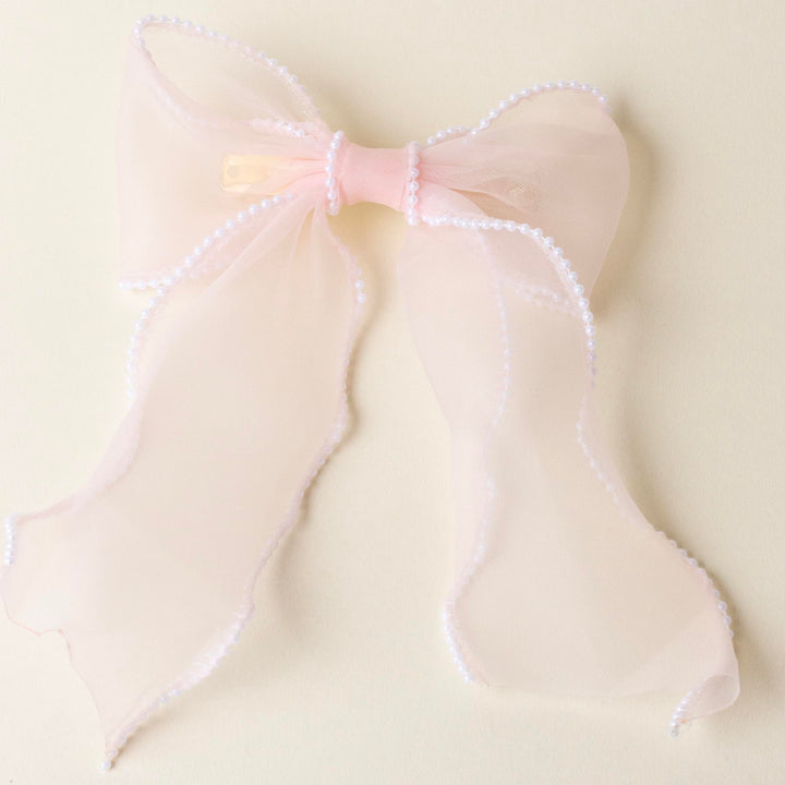 Sheer Pearl Hair Bow