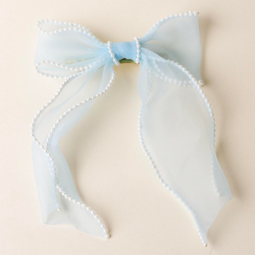 Sheer Pearl Hair Bow