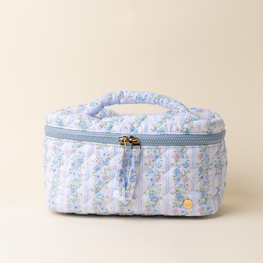 Glam & Go Quilted Cosmetic  Bag-Petal Parade