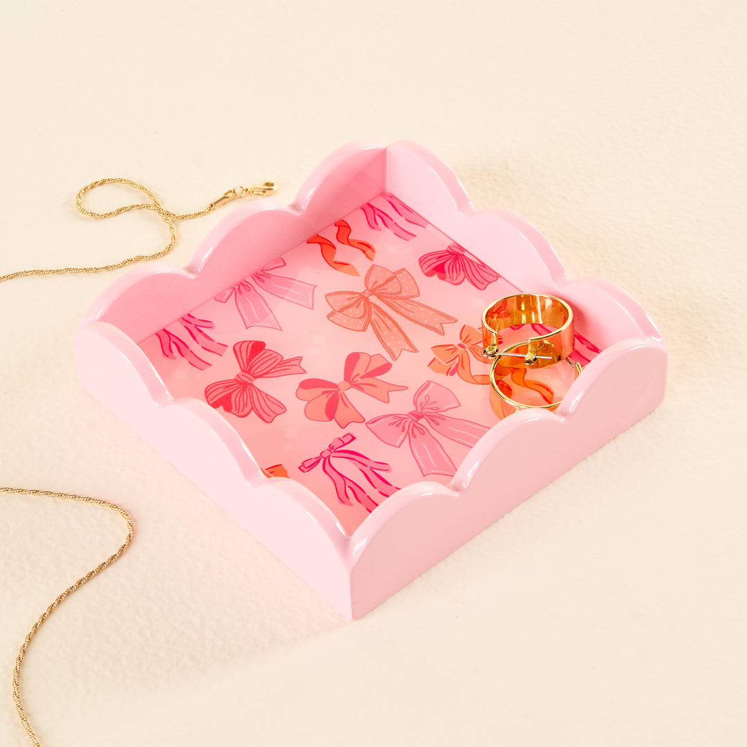 Scallop Trinket Tray-Blushing Bows