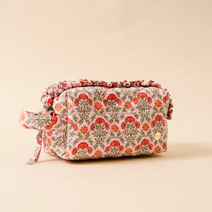 Essentials Quilted Cosmetic Pouch - Everbloom Dusty Rose