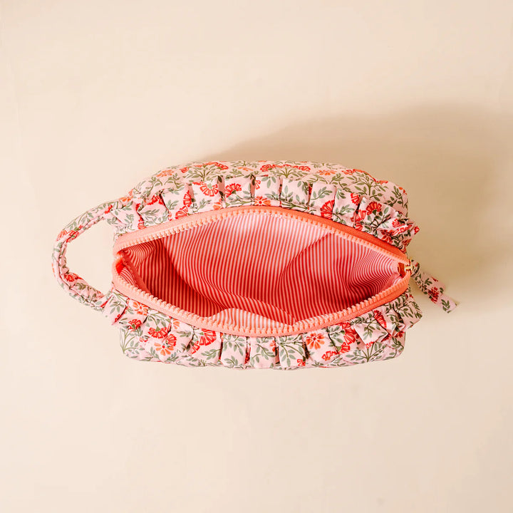 Essentials Quilted Cosmetic Pouch - Everbloom Dusty Rose