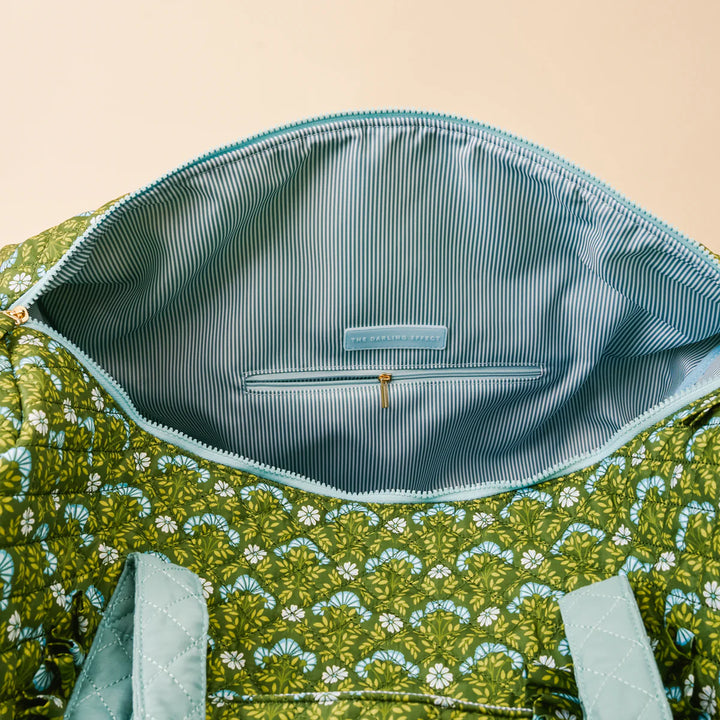 On-The-Go Quilted Weekender Bag-Everbloom Forest Green