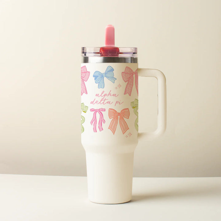 Sorority 40 oz Lifestyle Flip Straw Tumbler Bow Affair