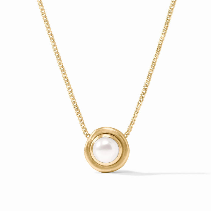 Julie Vos Wave Stone Delicate Pearl Necklace