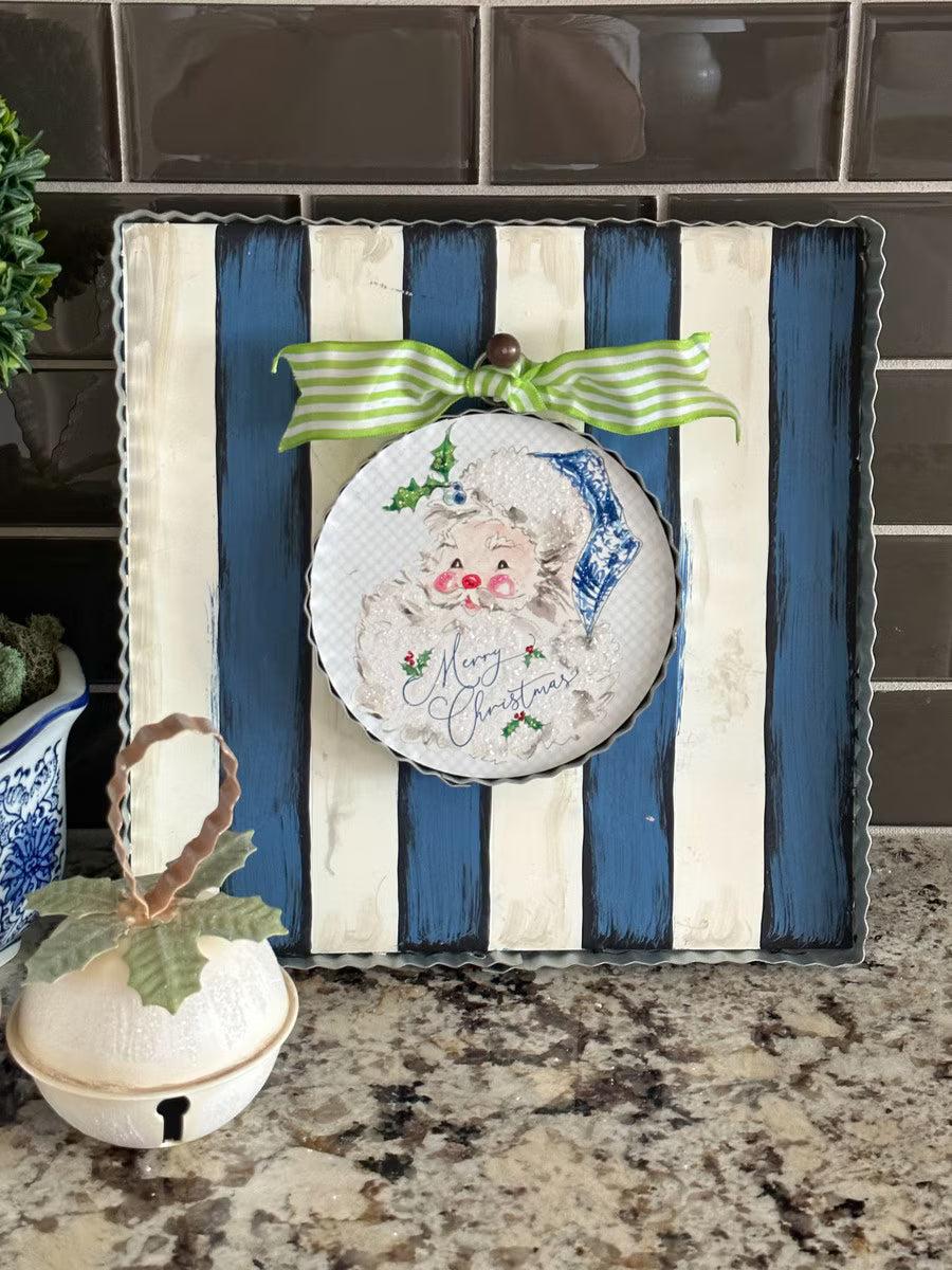 Blue & White Striped Mini Gallery Display Board