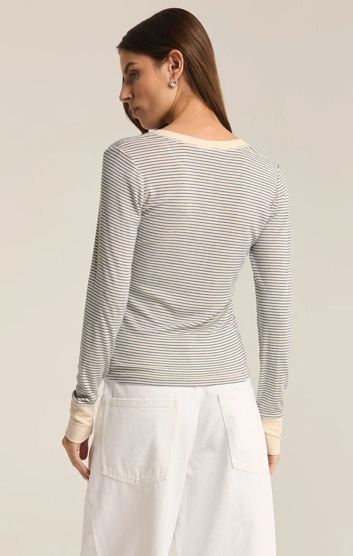 Z Supply Scarlett Rib Classic Stripe Henley