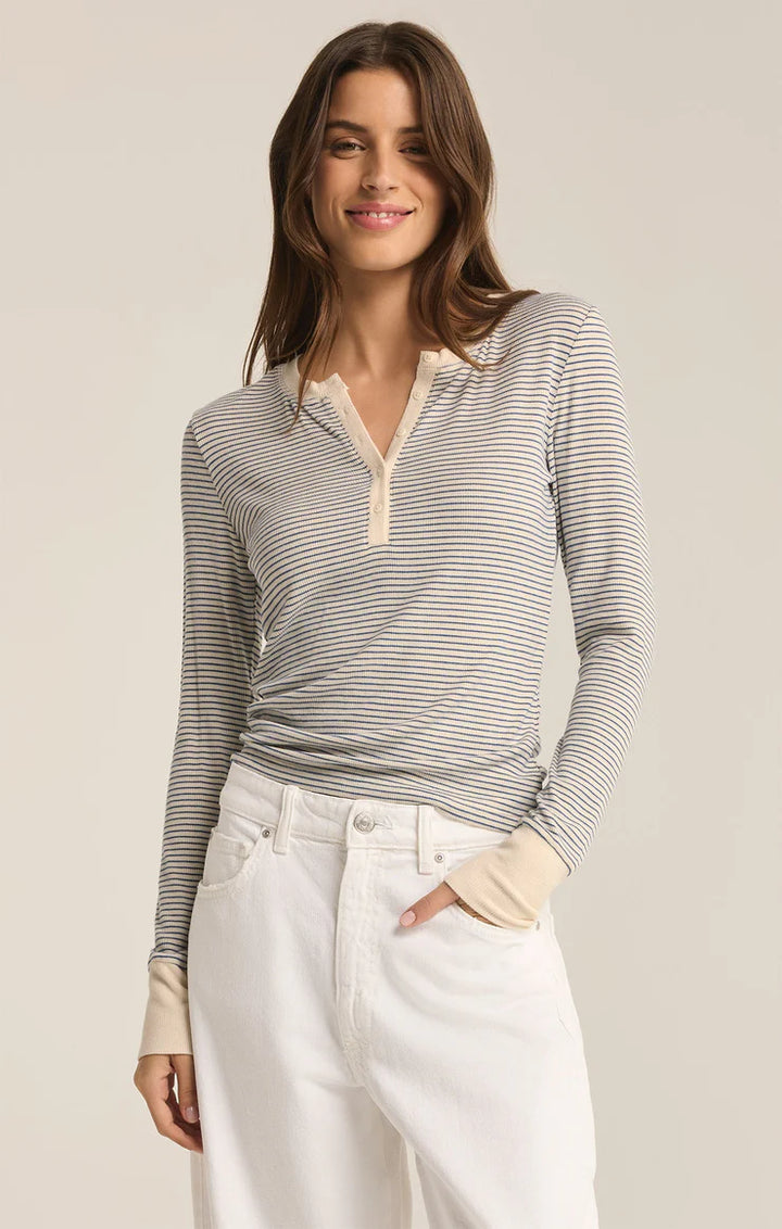 Z Supply Scarlett Rib Classic Stripe Henley