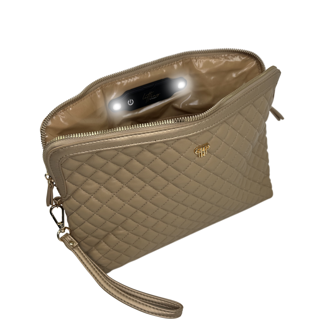 PurseN Litt Makeup Case - Nude & Gold