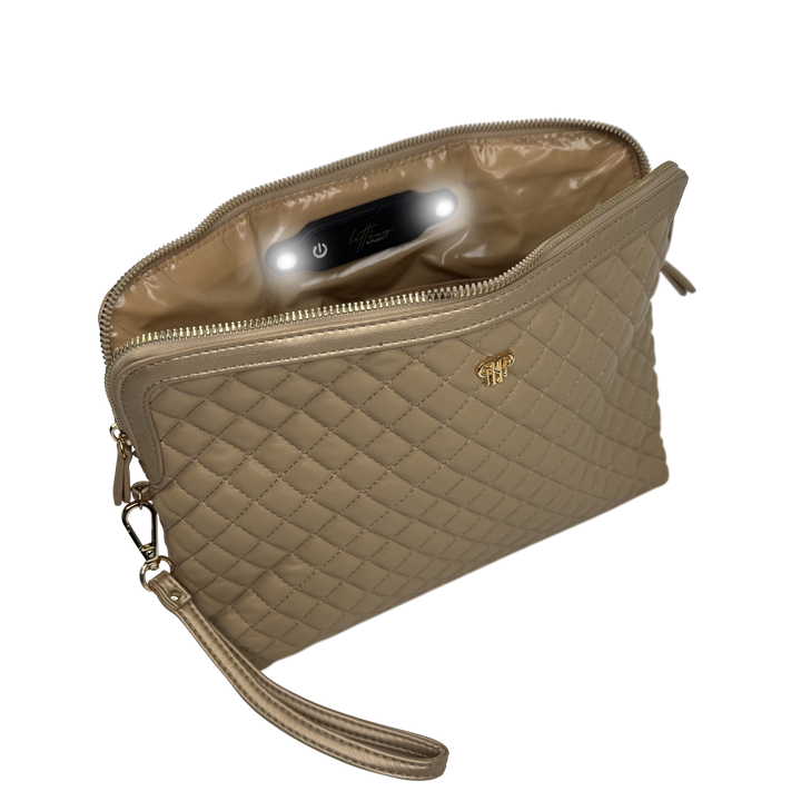 PurseN Litt Makeup Case - Nude & Gold