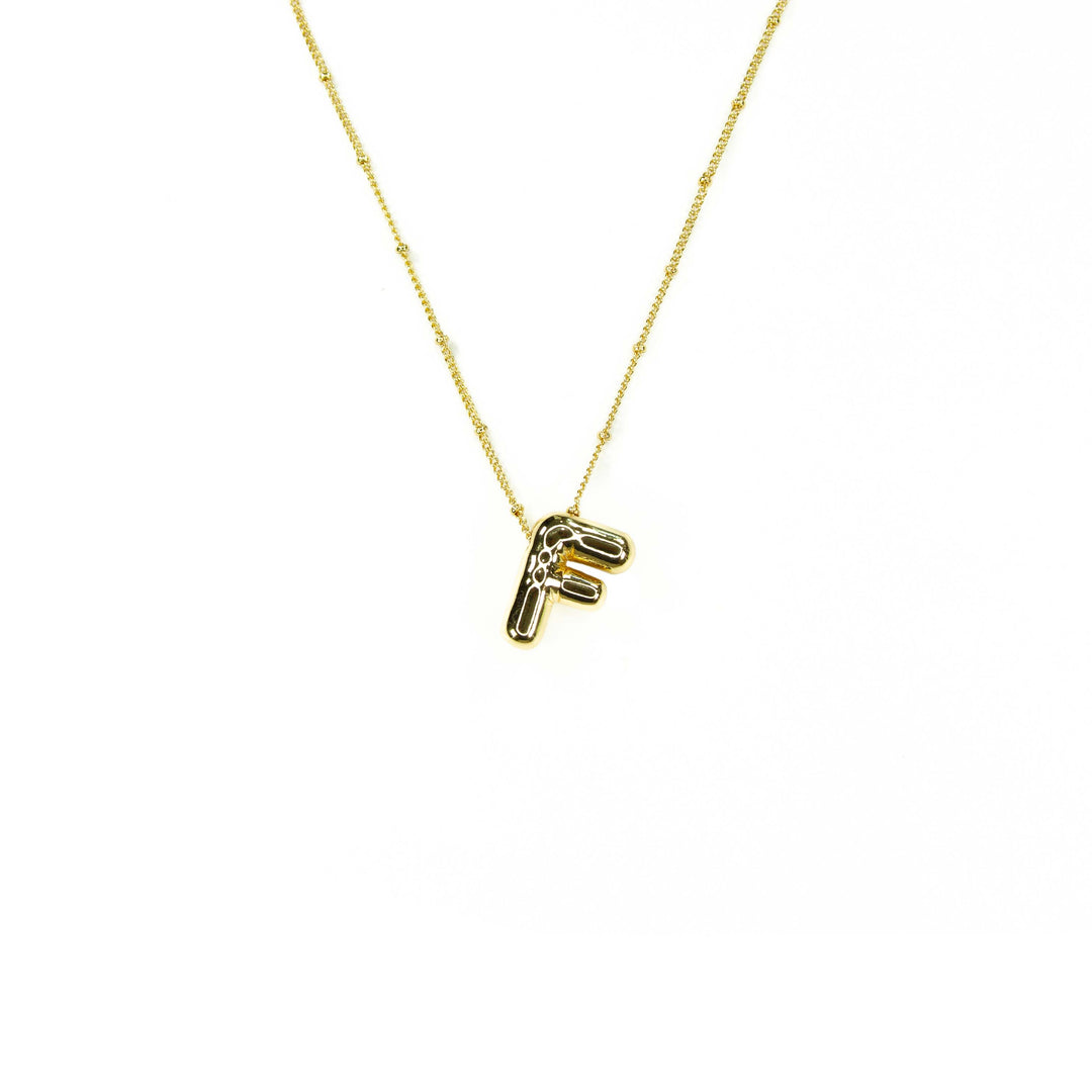 Initial Balloon Bubble Gold Necklace