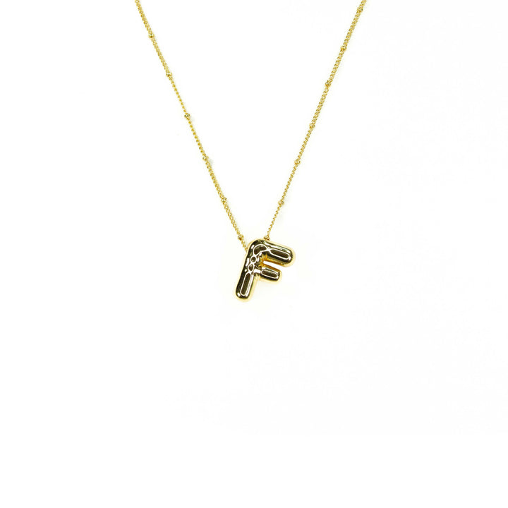 Initial Balloon Bubble Gold Necklace