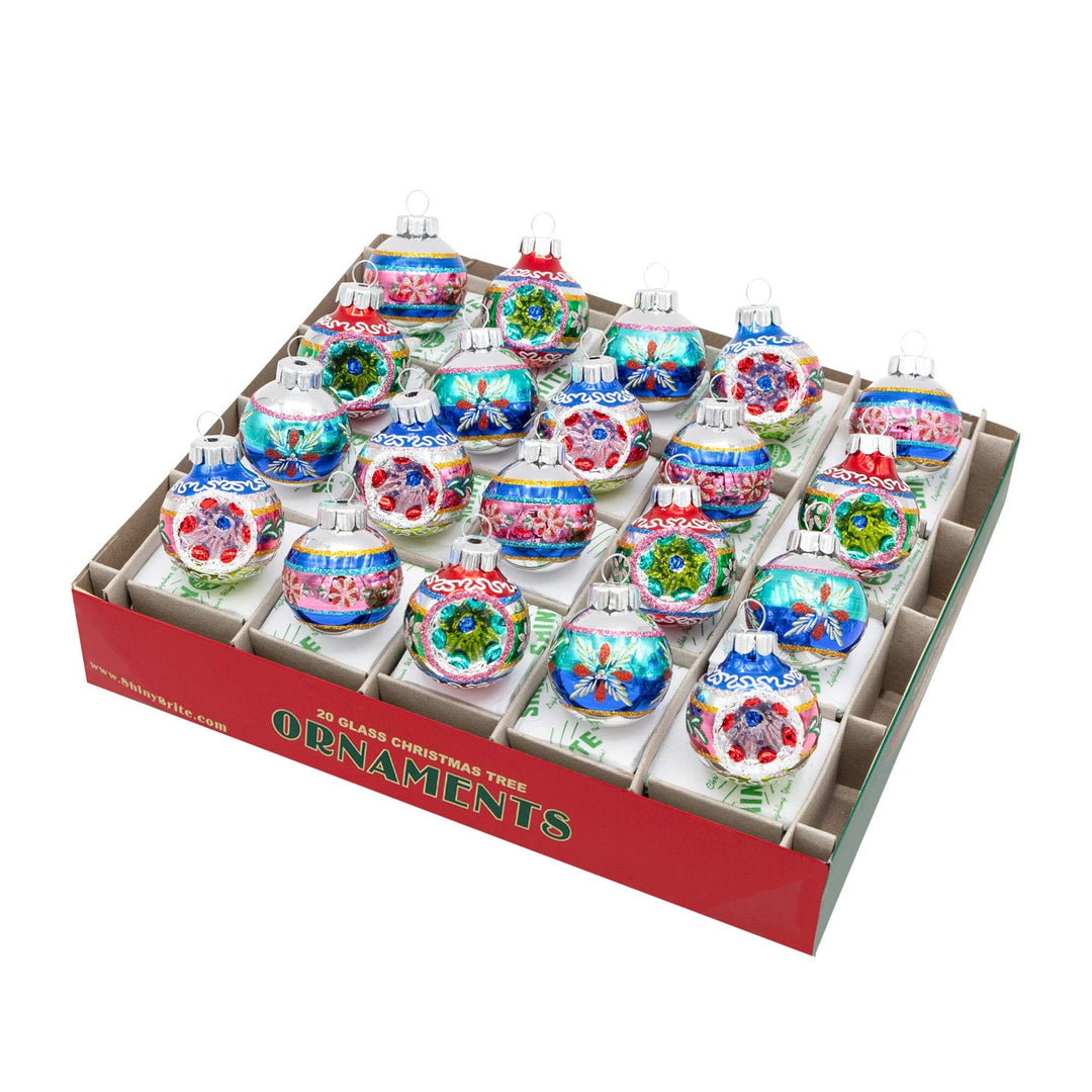 Holiday Glass Ornament – Confetti 20 COUNT 1.25" HALF