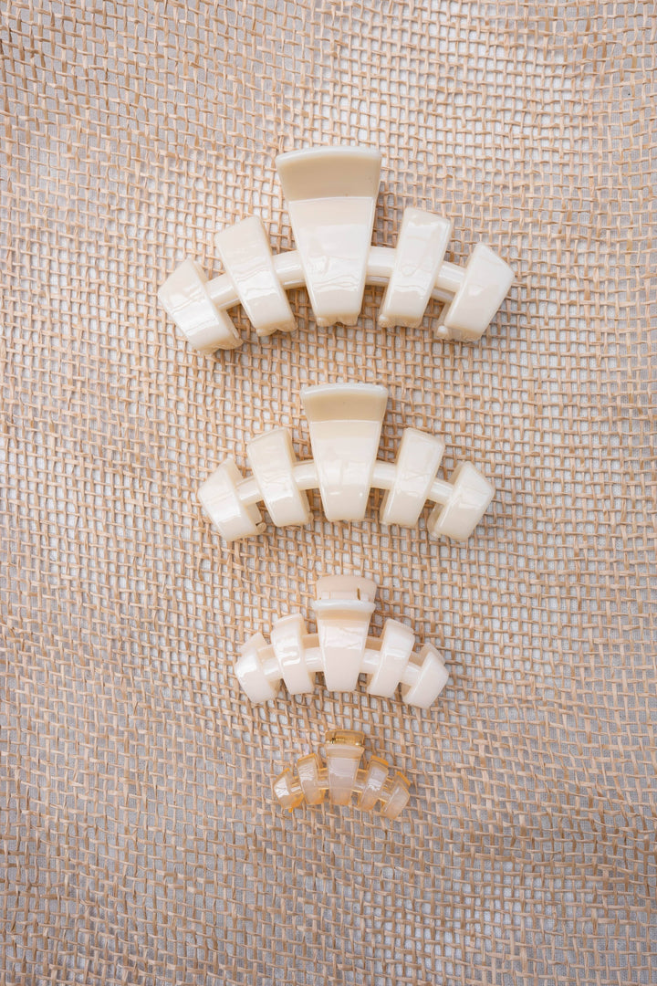 TELETIES - Classic Hair Clip | Small | Almond Beige
