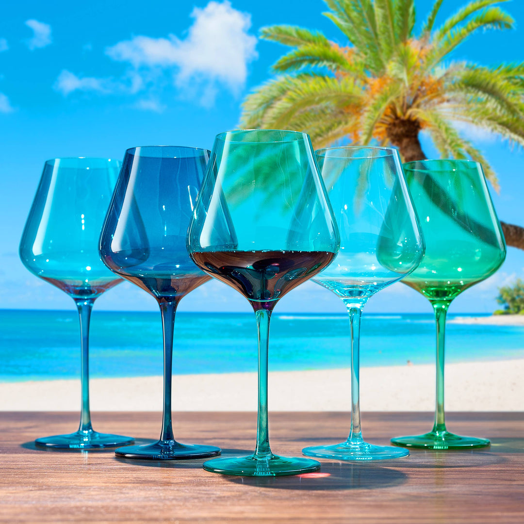Beaches of Hawaii Wine Glassware | 5 Set