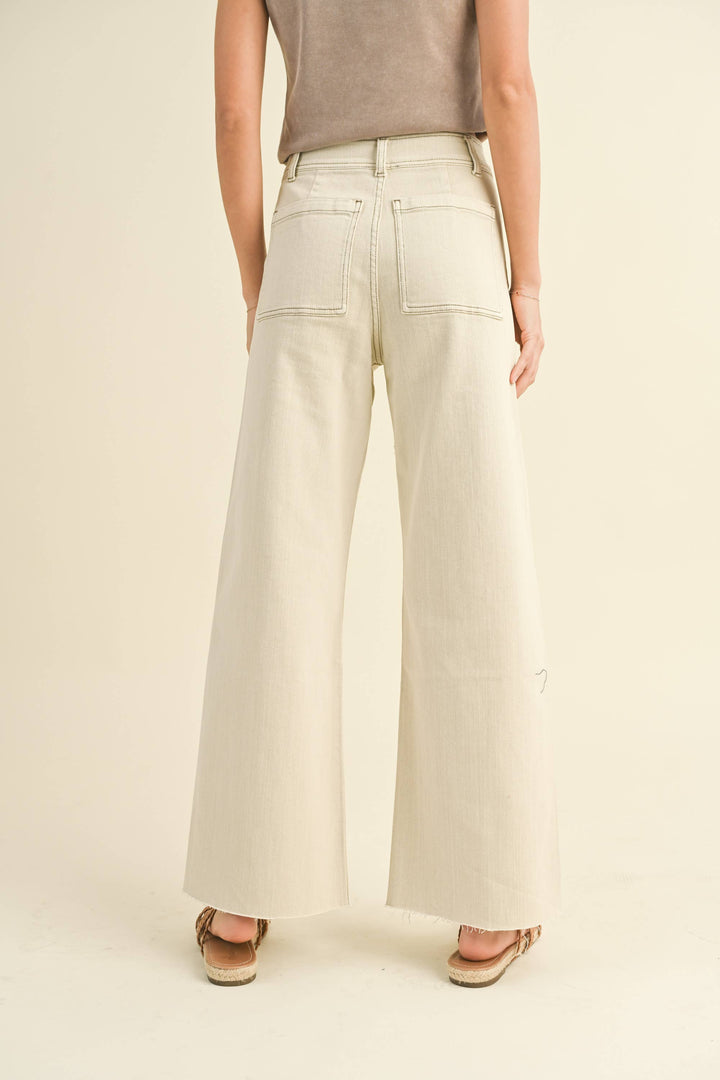 Straight Wide Leg Pants With Front Pocket