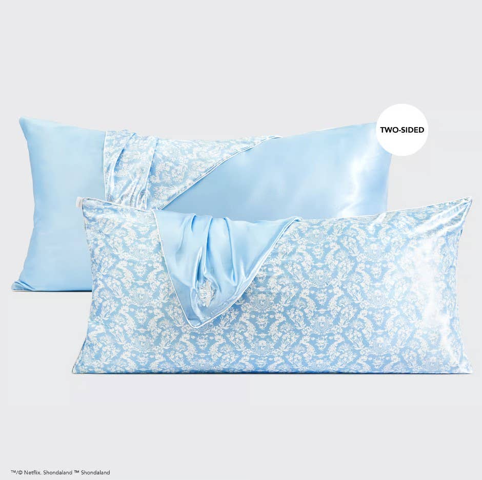 KITSCH - Kitsch x Bridgerton King Satin Pillowcase / Toile De Blue