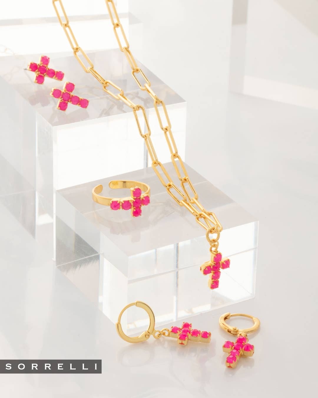Sorrelli Carly Cross Huggie Hoop Earrings