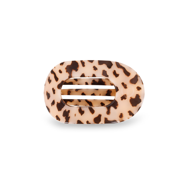 TELETIES - Round Flat Hair Clip | Small | Blonde Tortoise