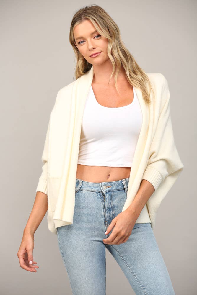 Shawl Collar Open Cardigan