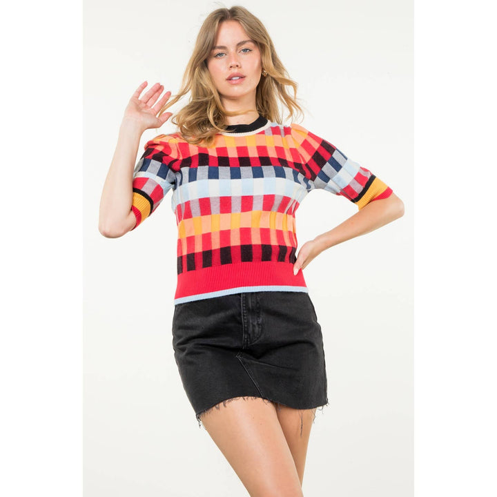 THML - Short Sleeve Textured Knit Top