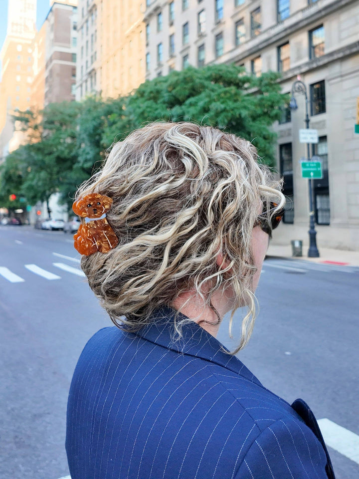 Hand-painted Doodle Puppy Claw Hair Clip | Eco-Friendly