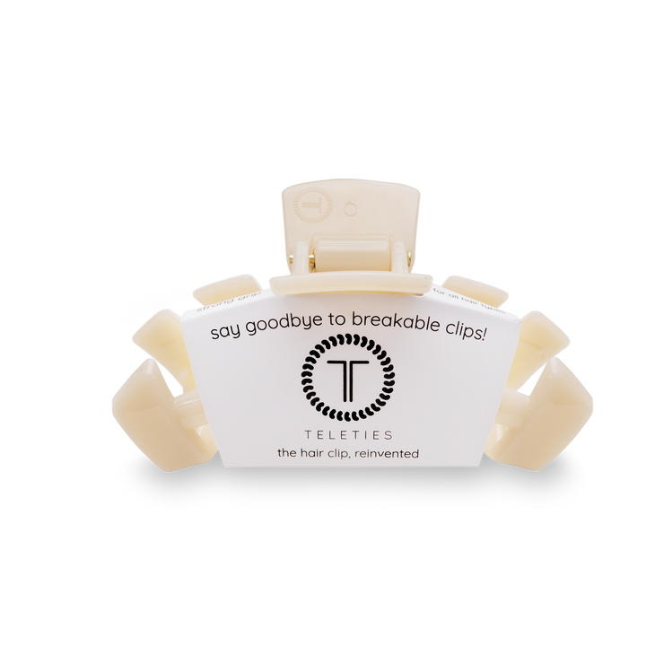 TELETIES - Classic Hair Clip | Medium | Almond Beige