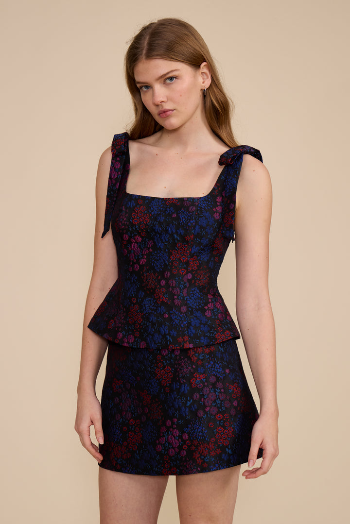 T5623 SABRINA BROCADE TOP