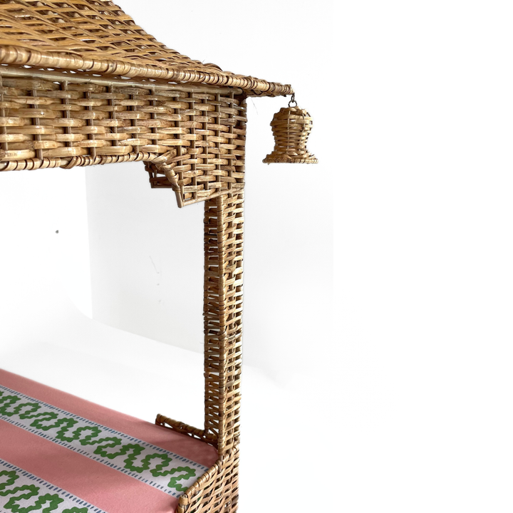 Rattan Pagoda Dog Bed Chinoiserie