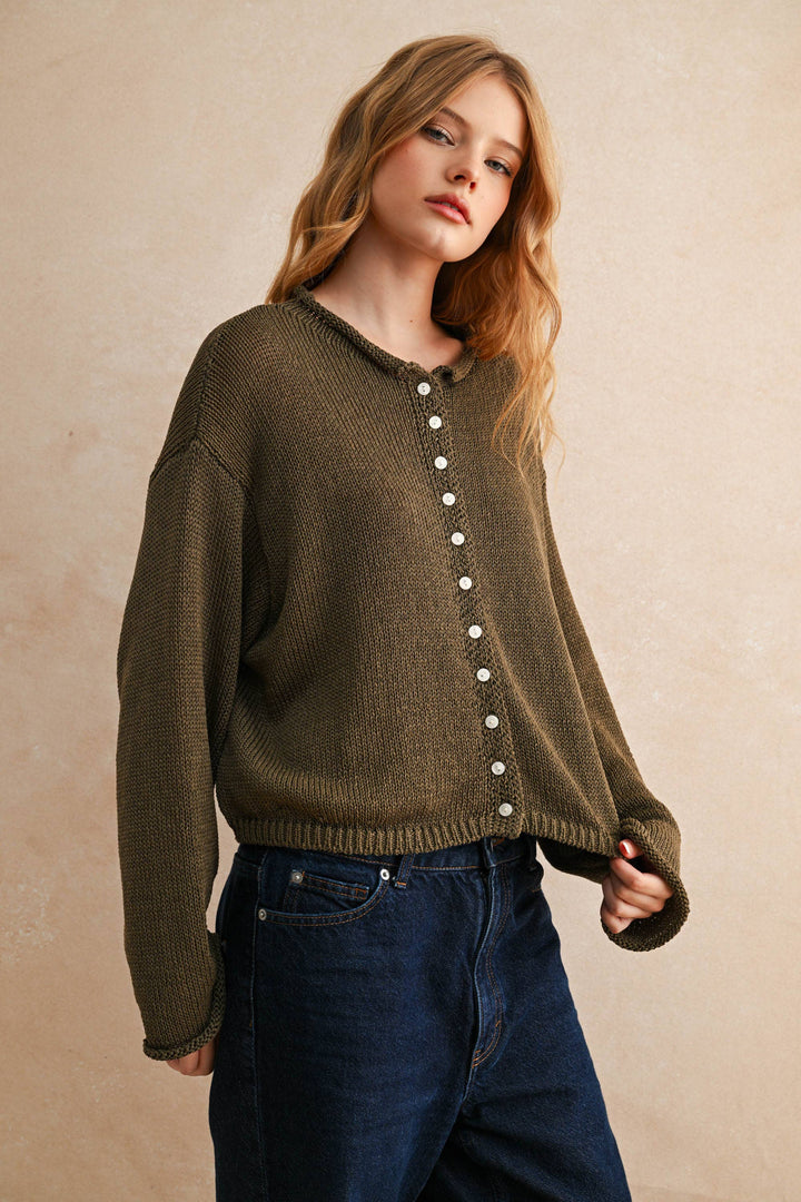 Light Weight Button Front Cardigan