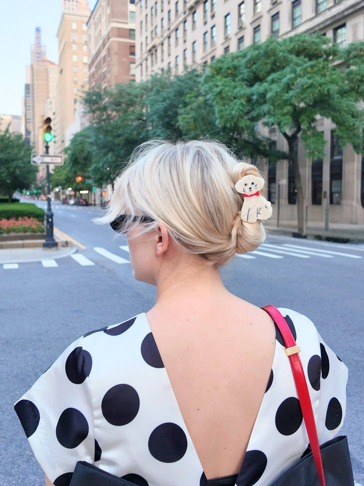 Hand-painted Doodle Puppy Claw Hair Clip | Eco-Friendly