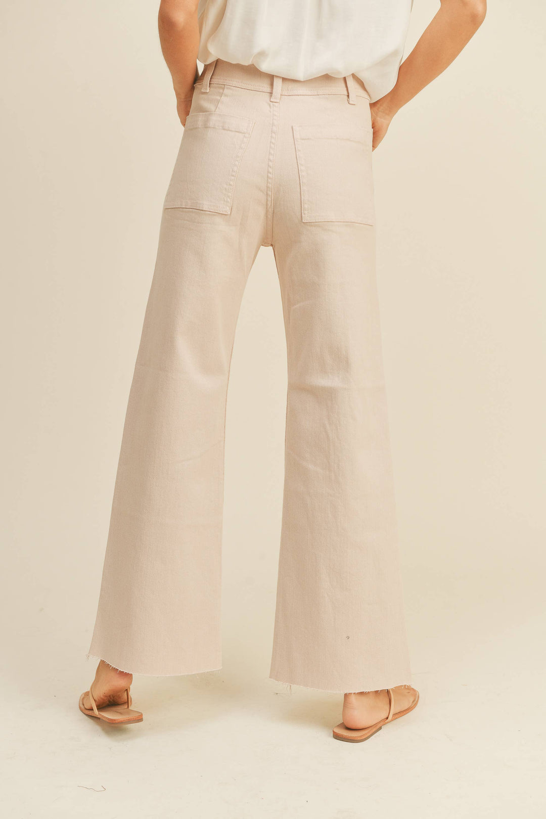 Straight Wide Leg Pants With Front Pocket