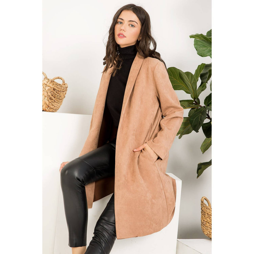 Suede Long Cardigan