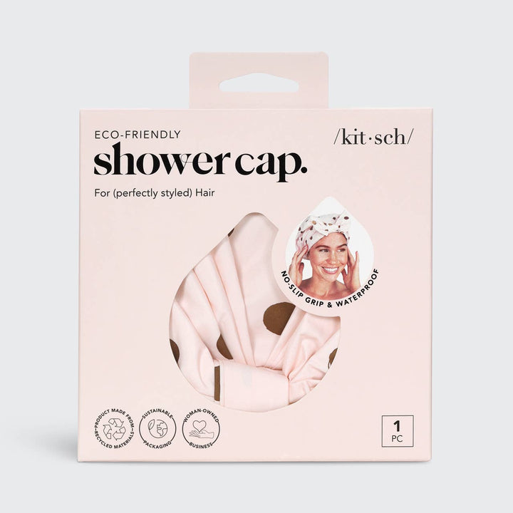 KITSCH Luxury Shower Cap - Blush Dot