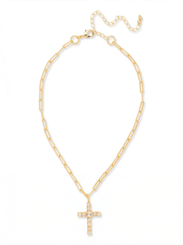 Sorrelli Cross Paperclip Pendant Necklace