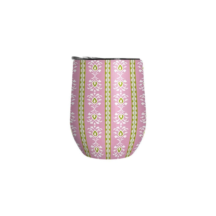Laura Park Designs Rosemary Stripe Pink 12 oz. Wine Tumbler