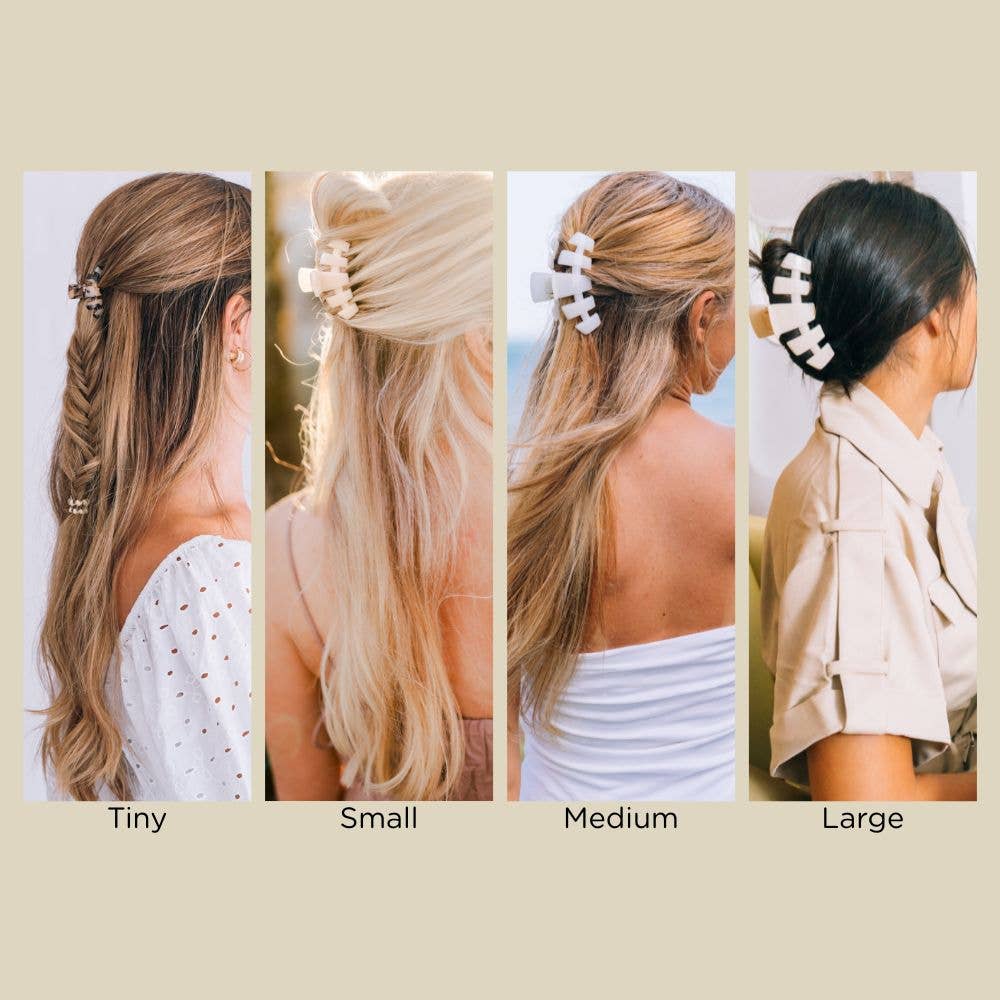 TELETIES - Classic Hair Clip | Medium | Coconut White