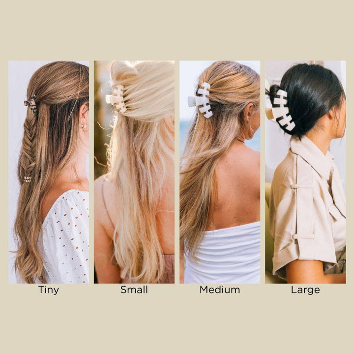 TELETIES - Classic Hair Clip | Large | Coconut White