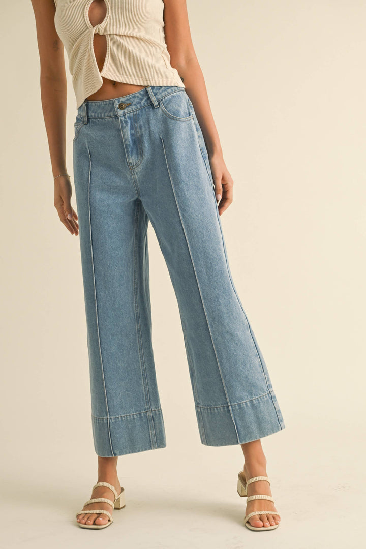 Wide Hem Denim Pants