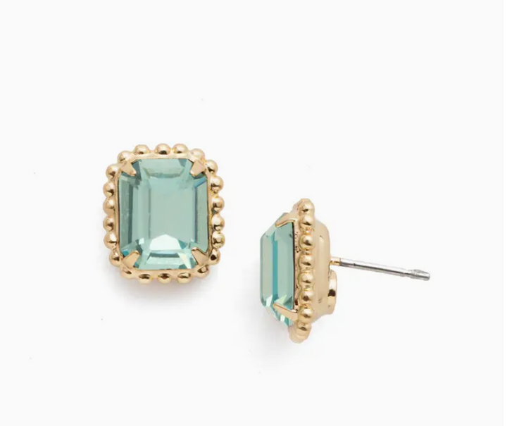 Octavia Scalloped Bright Gold-tone Stud Earring