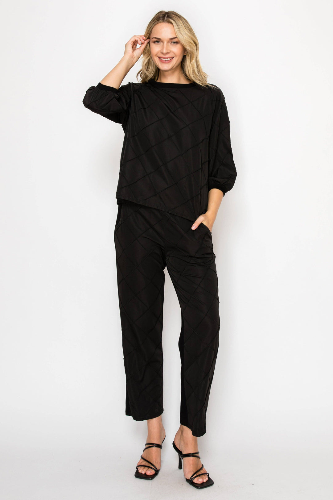 Jacob Stetch Knit Pointe with Textured Woven Top